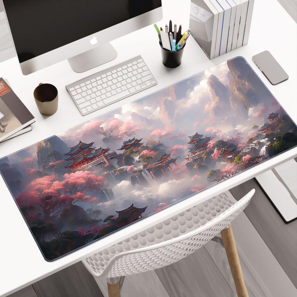 Ultra-Large Ink Wash Landscape Mouse Pad – Precision Locked Edge, Anti-Slip Desk Pad for Office or Home