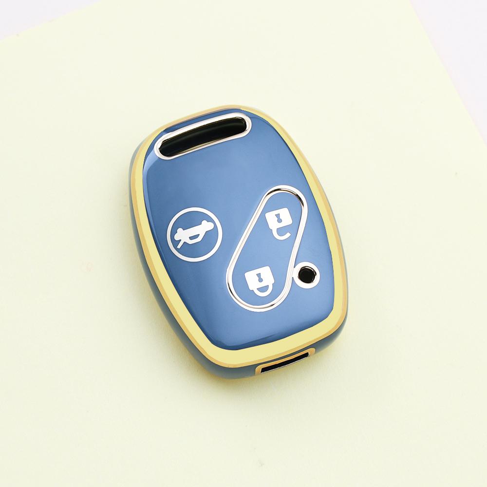 Car Key Case Cover Silver Edge Tpu For Honda Cr-V Freed Freed Fit Civic Jazz Pilot Accord Pilot Insight Auto Shell Fob Holder