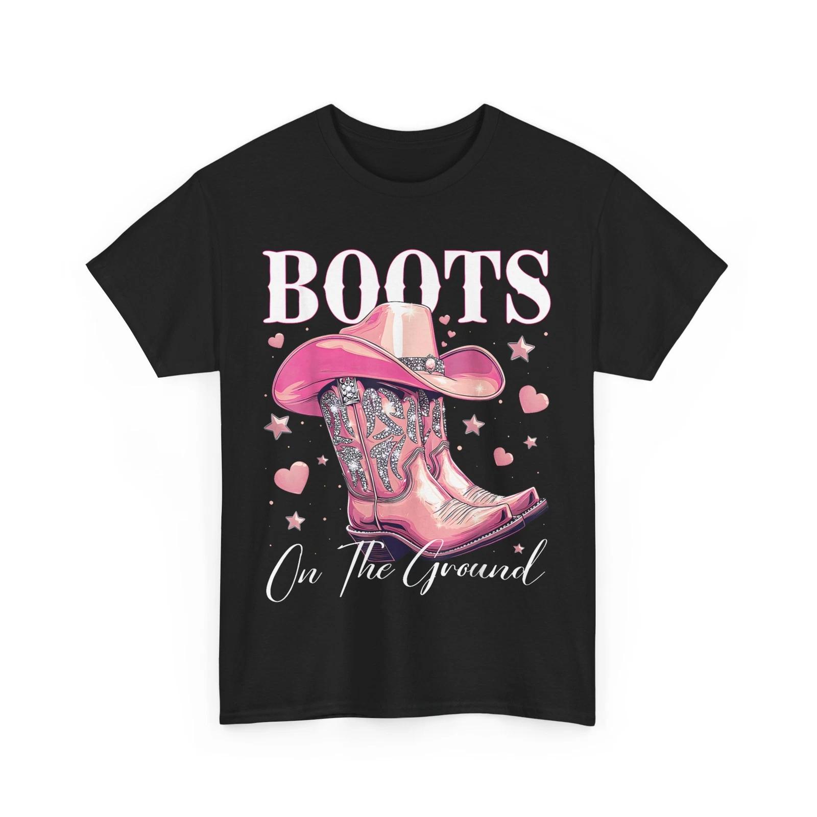 Boots On The Ground Cowboy Cowgirl Western Cute T shirt L