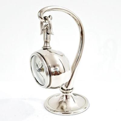 Nautischer Marine-Stil, glänzendes Silber, analoge Schreibtischuhr, Bürotischdekoration