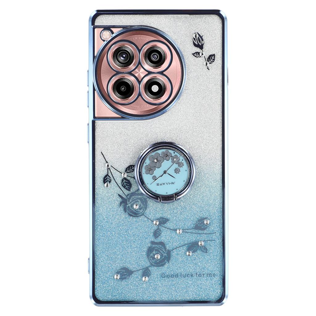 KADEM For OnePlus Ace 3 5G/12R 5G Cell Phone Case Flower Pattern Ring Kickstand TPU Cover
