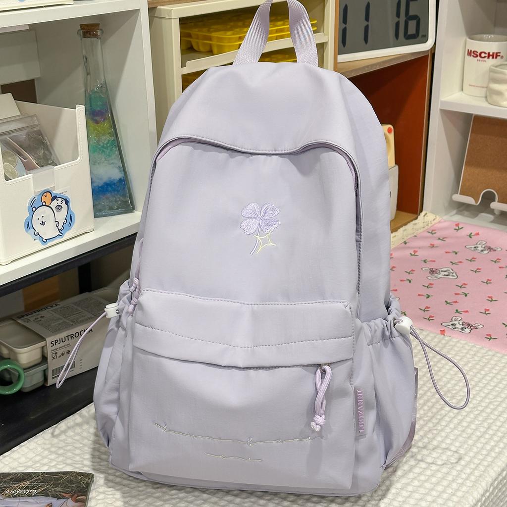 Schoolbag New Ins Style Niche Backpack Female Cute Embroidery Large Capacity Schoolbag Junior High School Student Leisure Travel Backpack
