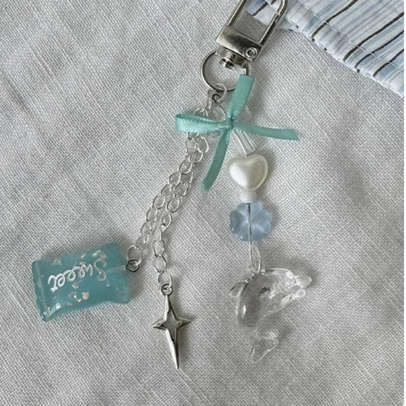 Dolphin Success Luck Keychain Bead Phone Holder