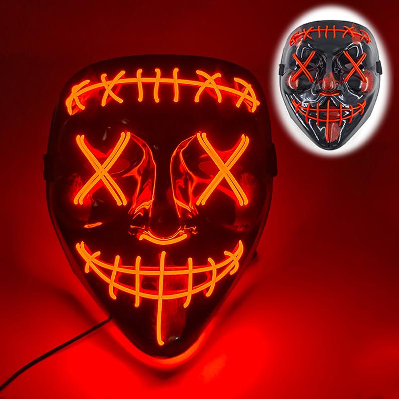 Halloween Mask Flashing Cosplay LED Vendetta Mask Anonymous Mask Halloween Christmas Party Gift for Adult Kids Film Cosplay Mask