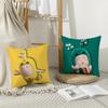 Cartoon O-Oddbods Cushion Cover Breathable Linen Pillowcase Summer Odorless Eco-Friendly Invisible Zipper Washable