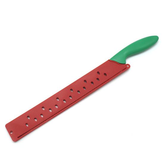 Coltello per anguria con fodero, Coltello da pane seghettato per torta, formaggio, pasticceria, Tagliafrutta in acciaio inossidabile per cucina