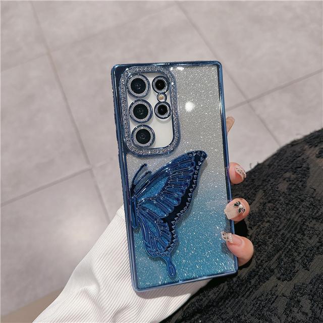 

Для Samsung Galaxy S25 Ultra Роскошная Гальваническая Рамка с Бриллиантами Подставка-Бабочка Чехол для Телефона На S22 S23 S24 FE S25 Plus A16 A56 55 Чехол Galaxy S25 Ultra