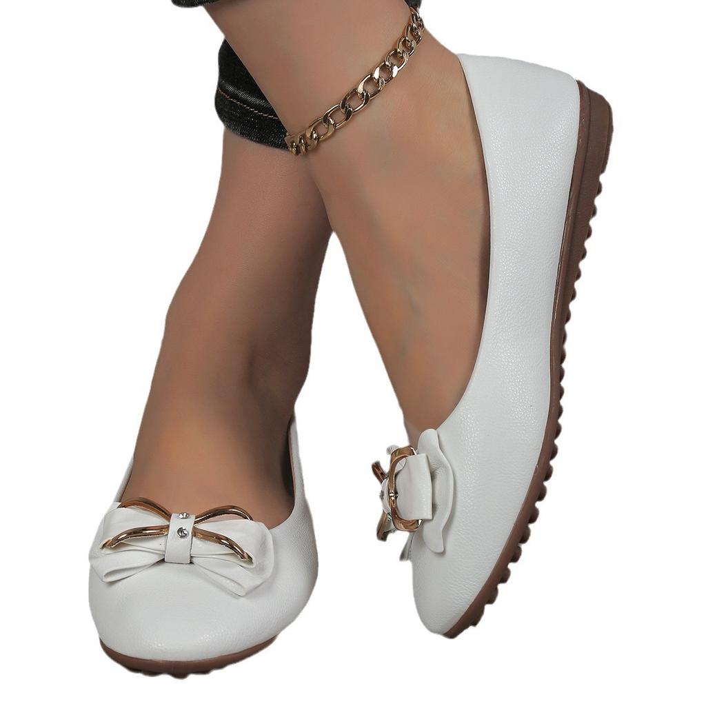 2024 Fashion Casual Lofers Women's Flat Shoes Ladies Elegant Butterfly-Knot Comfortable Shoes Women Soft Classic Office Shoes