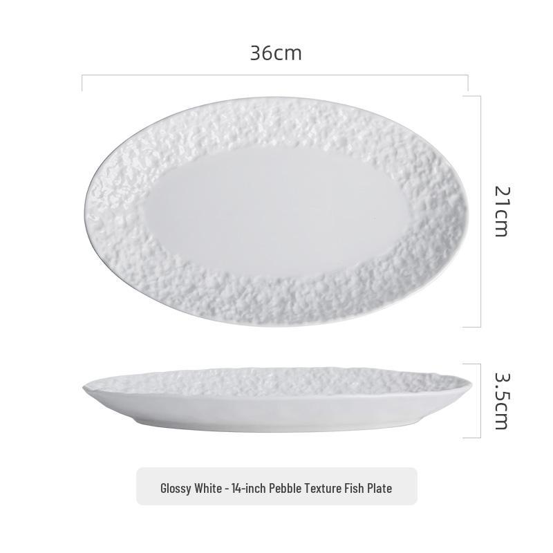 Fish-Shaped Ceramic Plate for Steamed Fish and Sushi