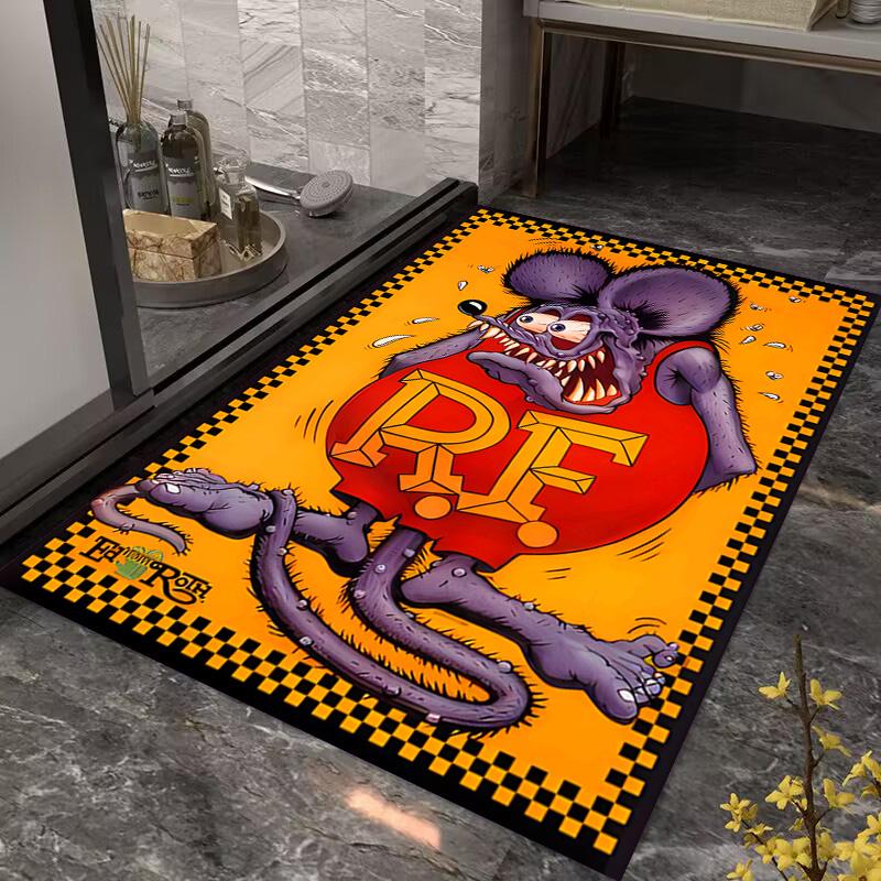 Rat Fury: Furious carpet Doormat Living room and bedroom mats Art Doormat Christmas gifts