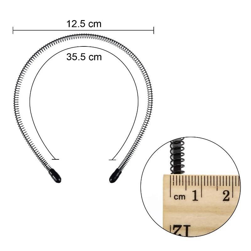 1/12pcs Neutral Hair Bands Men's Metal Headband Spring Wave Black Hair Bands Non-slip Oblique Hair Men's Sports Sports Headwear