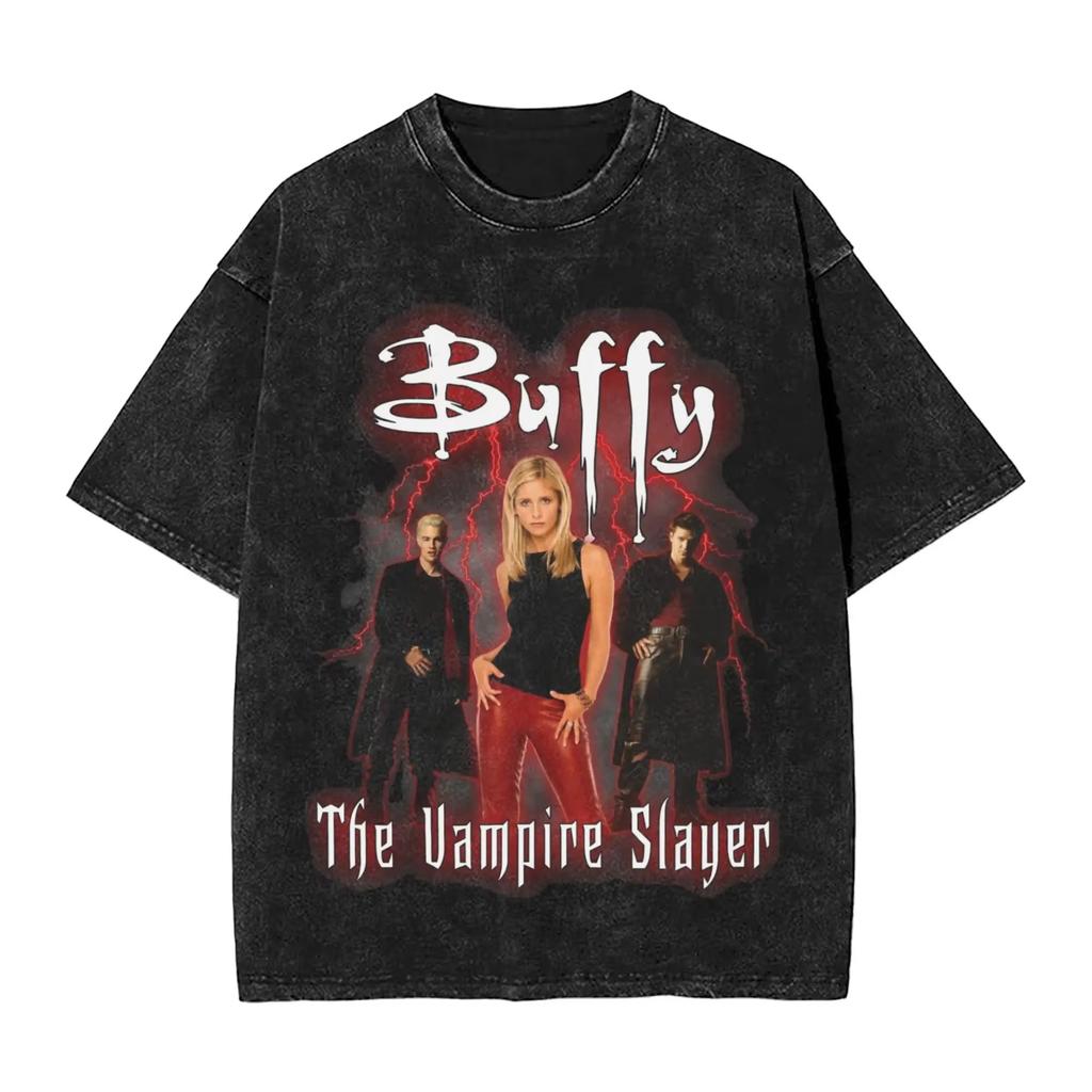 2026 Buffy The Vampires Slayers Graphic Print Wash T Shirt Harajuku Style for Men Women Fashion Cotton 2026