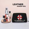 Umbrella Corporation Leather Makeup Bag Foldable Waterproof Travel Storage Pouch Portable Toiletry Cosmetic Bag for Women Girls