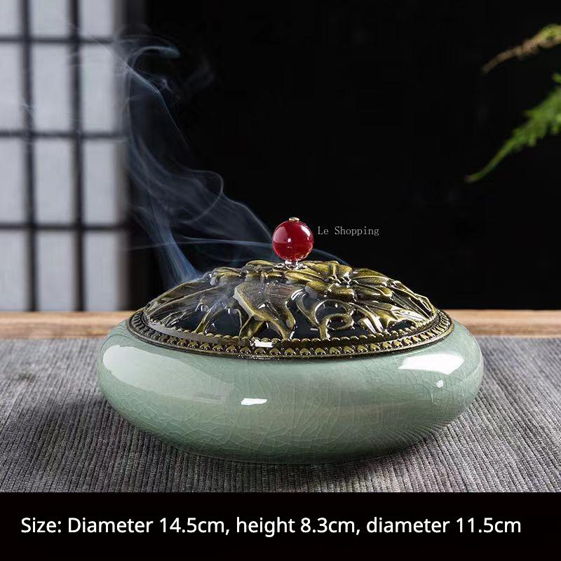 Ceramic Censer Stick Incense Holder Home Ancestral Hall Interior Zen Tea Ceremony Office Bedroom Decoration Aromath Appliances
