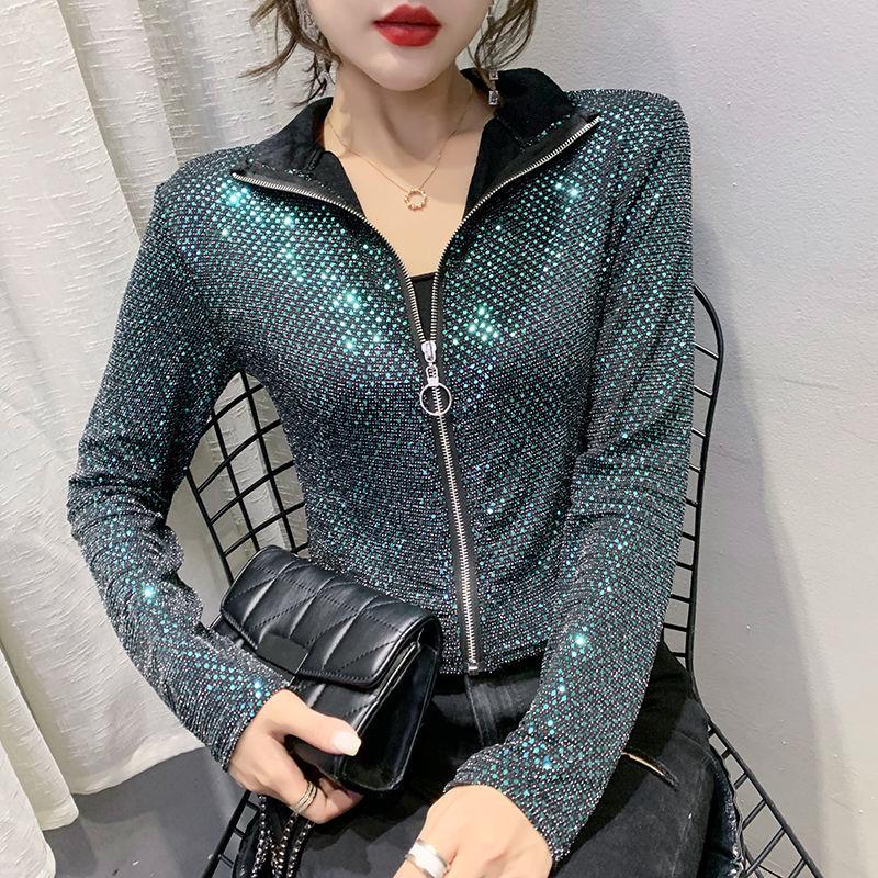 Z Flash Sequin Slim-Fit Cardigan: Women's Spring/Autumn 2023 Fashion