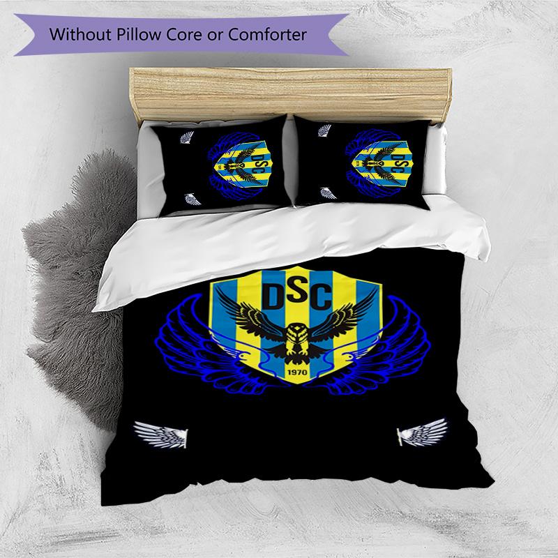 Duhok Sport Club Printed 3PCS Bedding Set Soft Breathable Duvet Cover Pillowcases Set Washable Bedroom Decor Home Gift