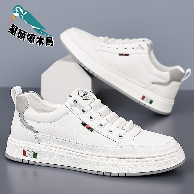 

Star-headed woodpecker men s shoes 2025 autumn new leather breathable soft-soled casual shoes 44