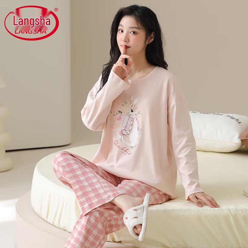Women s Cute Pink Cotton Pajama Set XXL розовый