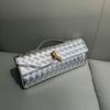 2024 Elegant Woven Cowhide Evening Shoulder Bag
