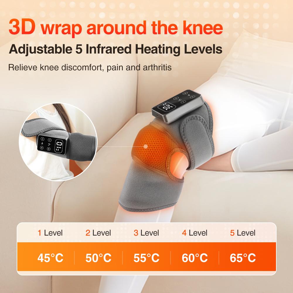 Electric Heating Knee Wrap with 5 Modes Muscle Relaxation Hot Compress Joint Protection Vibration Device for Leg Massage