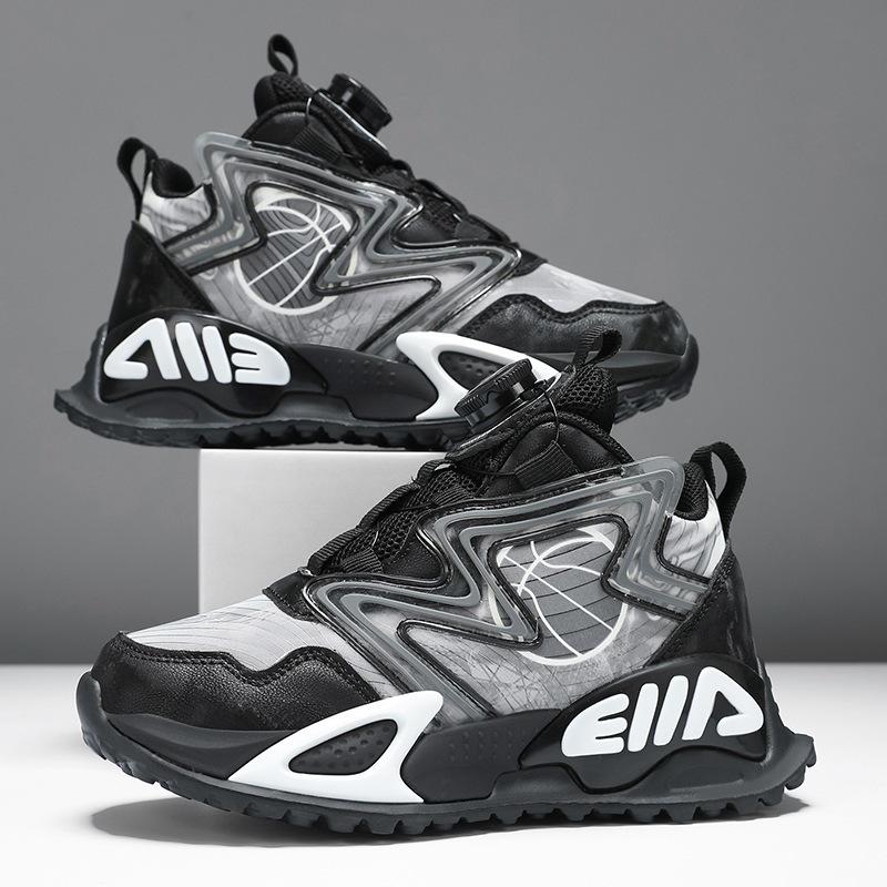 Boys' Trendy Rotating Buckle Basketball and Running Shoes - Autumn/Winter Collection