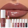 Lápiz Labial Líquido Marrón Espejo de 7 Colores Impermeable Duradero Hidratante Brillo Labial Ligero al Agua No Transfiere Aceite Labial Maquillaje Cosmético
