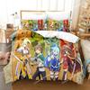 Kawaii KonoSuba Set da letto Cartone Animato Anime set da tre pezzi Adulto Bambino Camera da letto Set Copripiumino 3D Kawaii Ragazze set da letto king size
