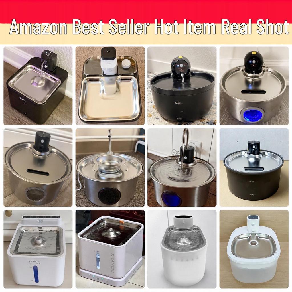 Ceramic Cat Water Fountain with Stainless Steel Circulation