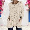 Women Plus Size Round Neck Long Sleeve Plaid Print T Shirt Loose Longline With Pockets