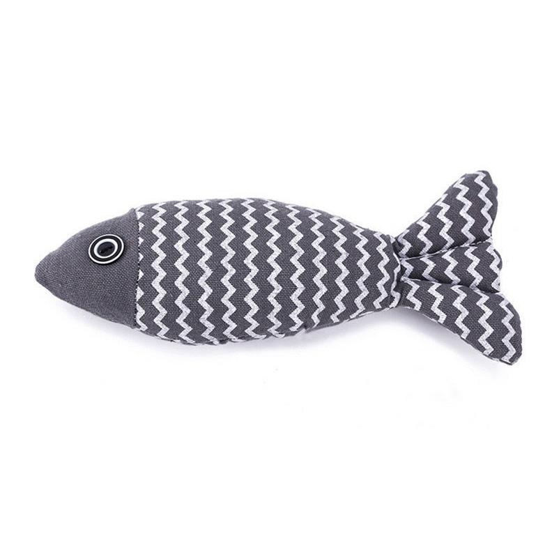 

Catnip Teeth-Cleaning Grinding Toy-Self-Playing Boredom-Relief Simulation Fish-Bite-Resistant Cats Thumb Pillow Pet Accessories сірий