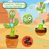 2pcs Dancing Cactus Sing Dance Interactive Plush Toy,Sound Light, Remote Control,with Batteries Not Included,, Language Learning, Ideal for Christmas