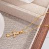S925 Sterling Silver Zirconia Cross Pendant Necklace - Retro Fashion Style Clavicle Chain X110