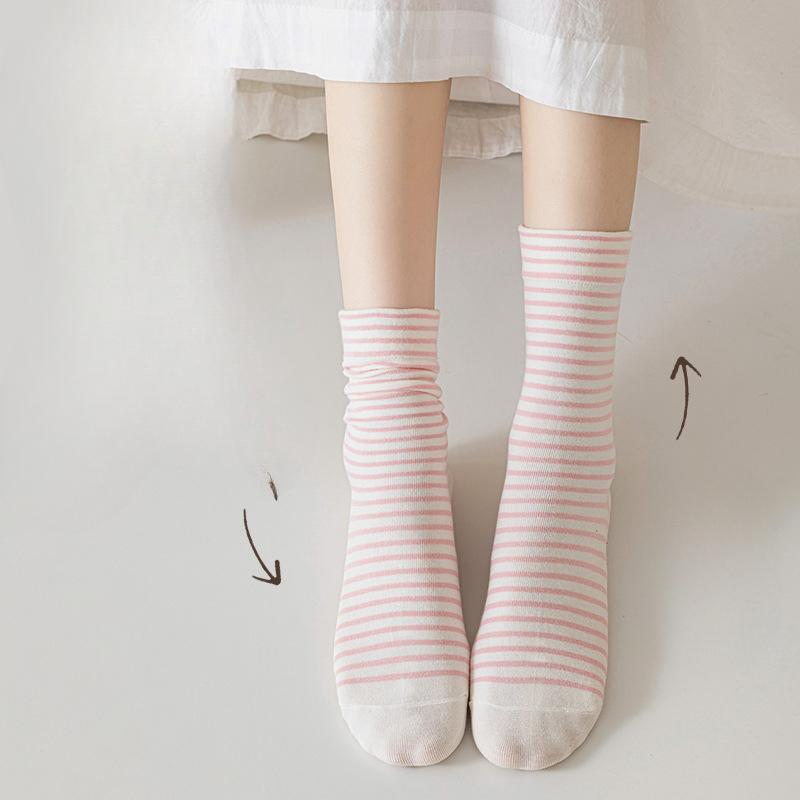 Boneless Socks for Women, Spring and Autumn Mid-calf Socks, Cotton Yarn Loose Pile Socks, Postpartum Women's Loose-fitting Confinement Socks