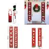 Reusable Christmas Door Hanging Sign Banner Flag Xmas Party Decor