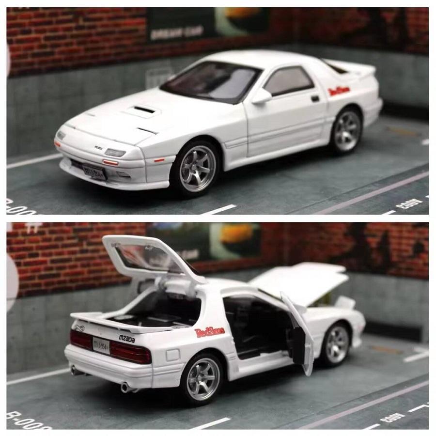 Initial D JDM Mazda RX-7 FC3S Supercar Simulation Diecast & Toy Vehicles Sounds & Light Pull Back Car 1:32 Alloy Model