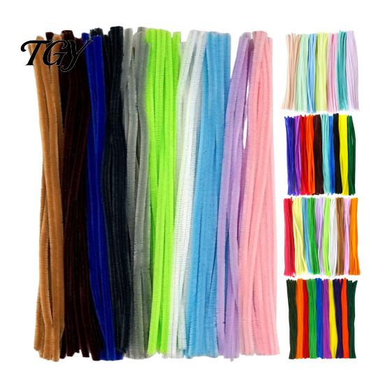 Chenille Stems for Pipe Cleaners 100Pcs Handicrafts, Flexible DIY Decorative Plush Strips Crafts Art Projects, Multi-colored Kids Adults Floral