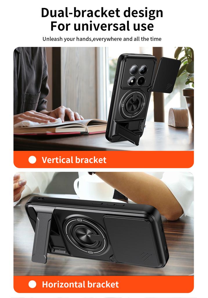 For Xiaomi Poco M8 Pro Case Poco M8 Cover M8 Pro Phone Case Magsafe Magnetic Fold Holder Military Armor Camera Protection Cover