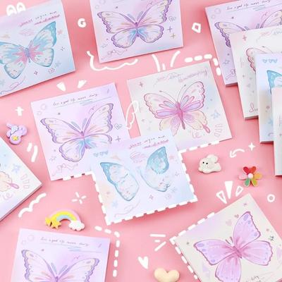 80 Sheets Per Pack Gradient Butterfly Post-it Note Notebook Post It Note Message Post It Note Student Stationery Supplies