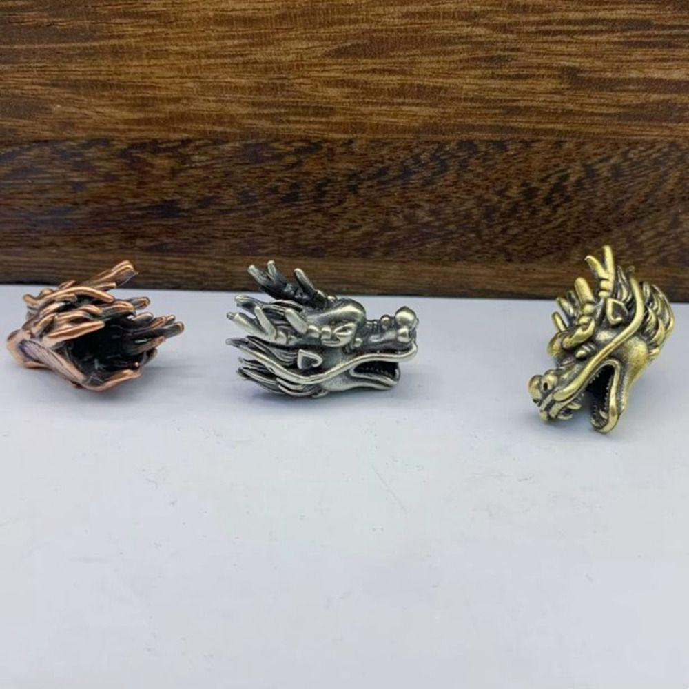 DIY Jewelry Accessories Retro Sculpture Bead Charms Brass Paracord Bead  EDC Outdoor Tool