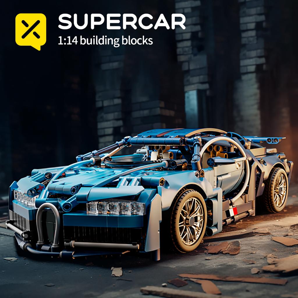 Technisches Rennsportauto Modellbausteine Stadt Mechanisches Geschwindigkeitsfahrzeug Supercar Ziegelstein Puzzle Spielzeug Kind Erwachsener Geschenk