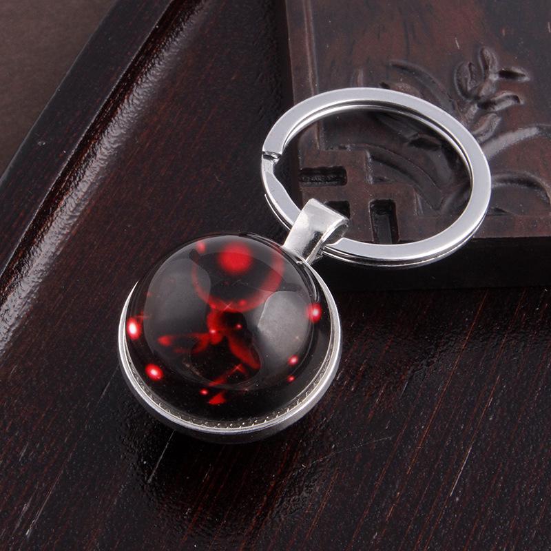 Luminous Scorpio Virgo Crystal Keychain: Double-Sided Glass Pendant Metal Keyring