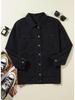 European & American Style Women's Denim Jacket with Large Pockets and Button Long Sleeves