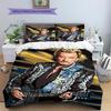 Johnny Hallyday Pattern Bedding,Quilt Set Quilt Cover Pillowcase Home Birthday Gift (1 * duvet cover + 2 * pillowcase, without core)