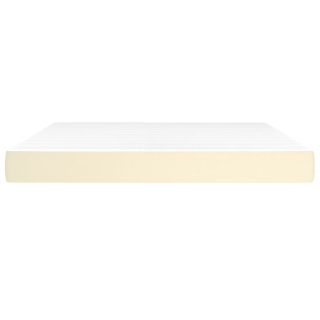 Pocket Spring Mattress Medium Cream 160x200x20 cm Faux Leather