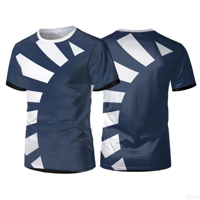 Summer Zebra Striped Printed Round Neck Short Sleeved Fashion Quick Drying Men's and Women's Styles
