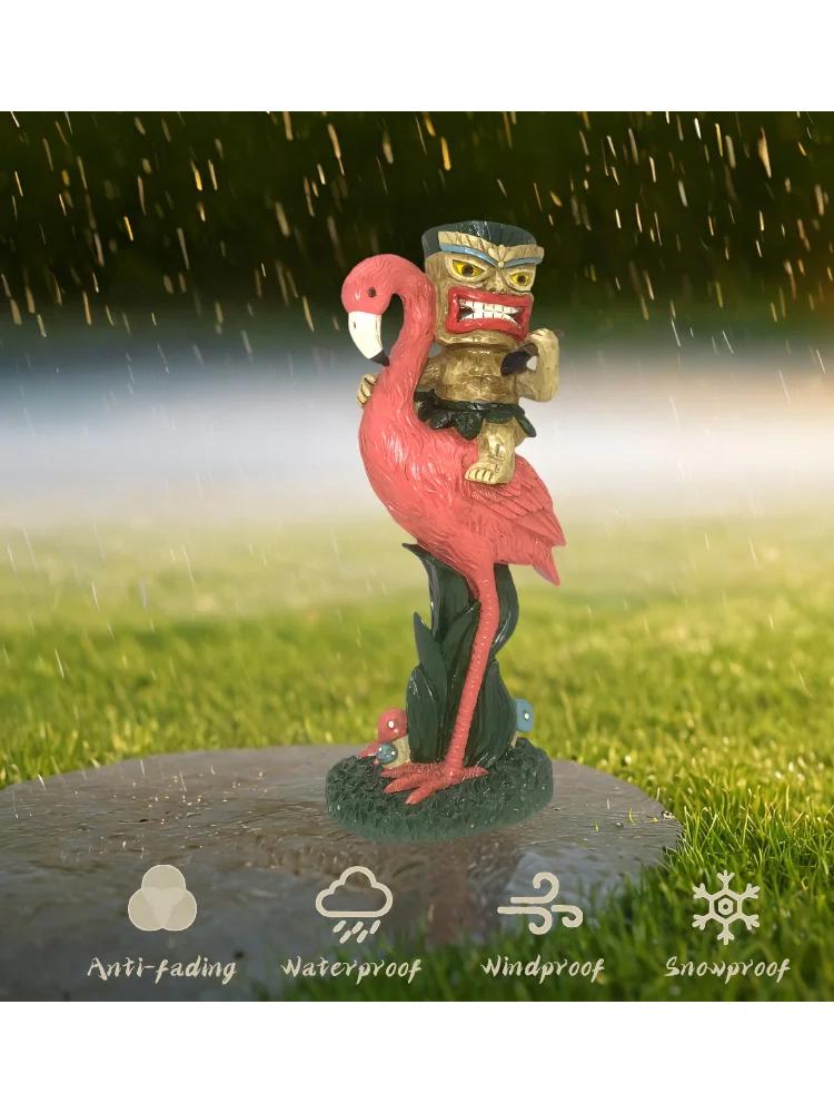 Hawaiian Style Tiki Series Decorations Hawaii Maya Tribe Totem Garden Lawn Lights, Solar Lighting, Garden Solar Decorations