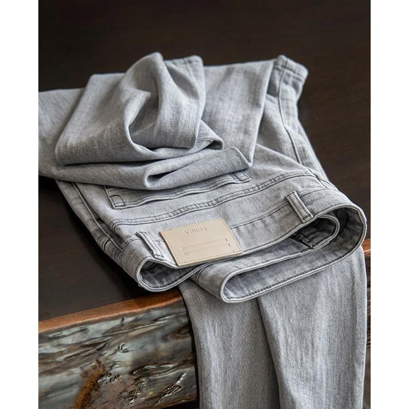 Relaxed Straight Leg Jeans Men - Lyocell Cotton Blend Casual Pants