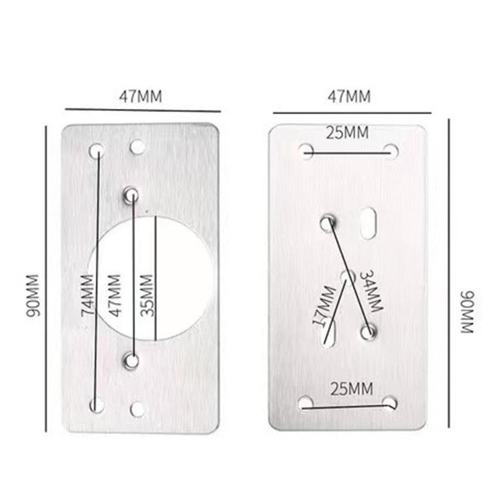 2pcs Cabinet Hinge Fixing Plate Bracket Hinge Repair Kit Plates Board Stainless Steel Hinge Boards for Drawer Furniture Shelves