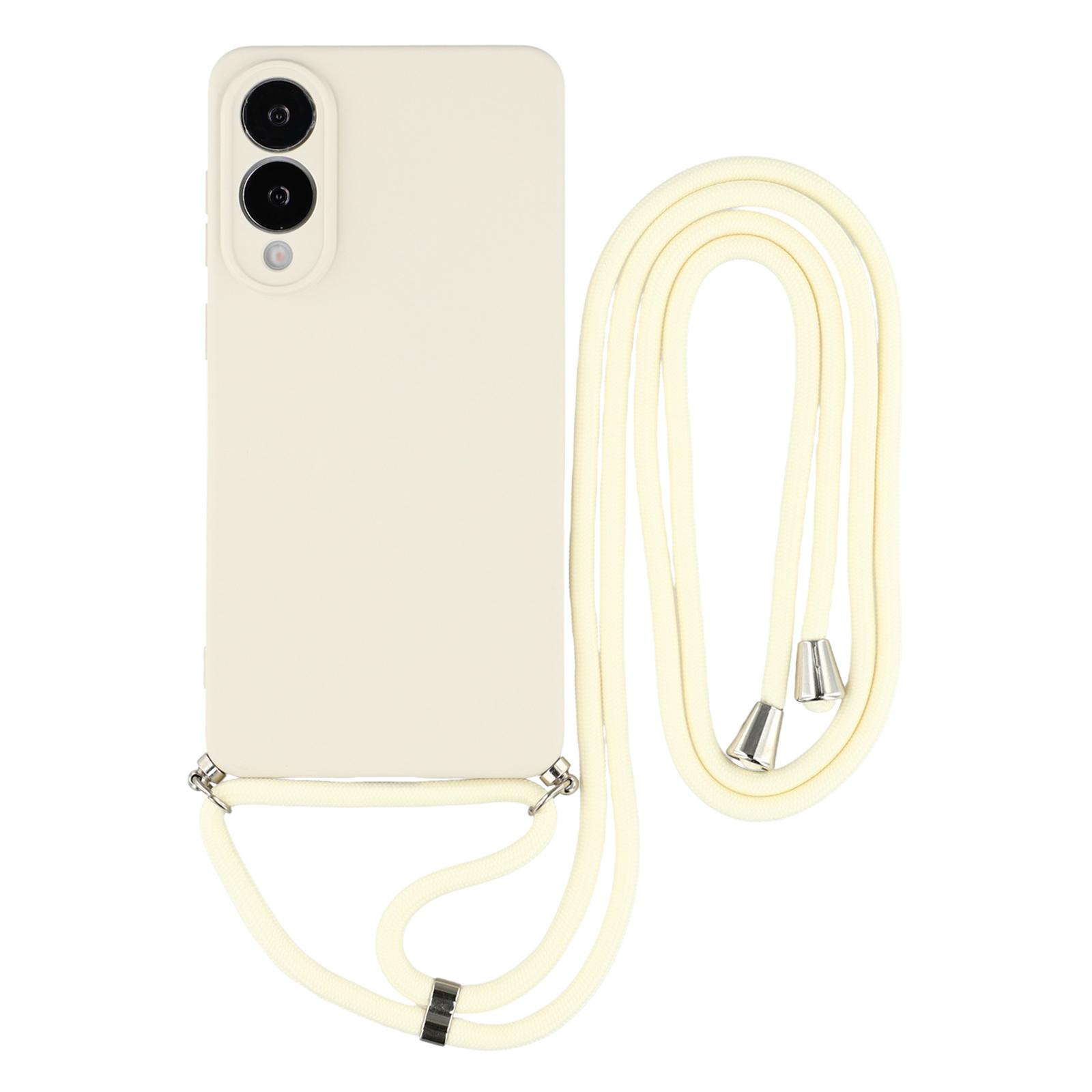 

For Samsung Galaxy S25 Edge Case Flexible TPU Fiber Lining Anti-Shock Crossbody Phone Cover B