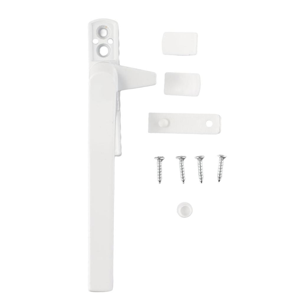 Rotating Movement Handle Secure Closing White Aluminum Alloy